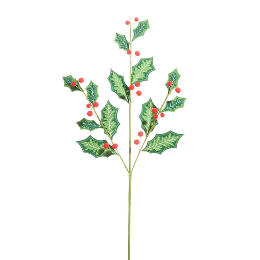 27" Holly Berry Felt Spray