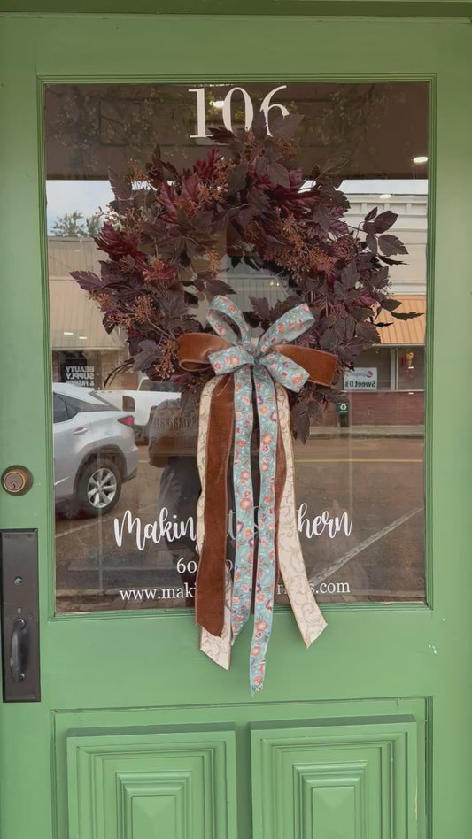 Brown Velvet Bow Sash