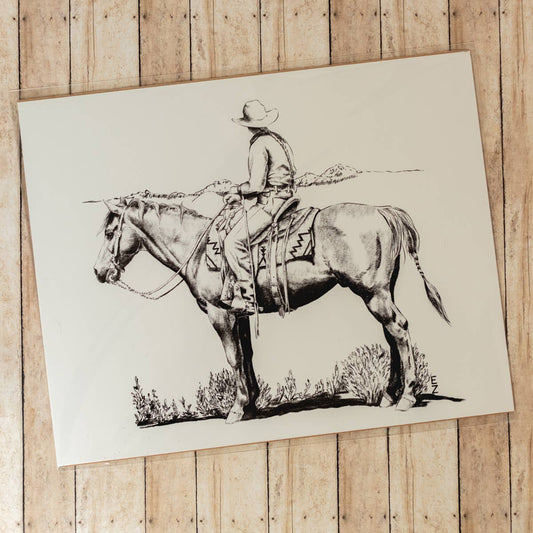 High Desert Cowgirl Art Print